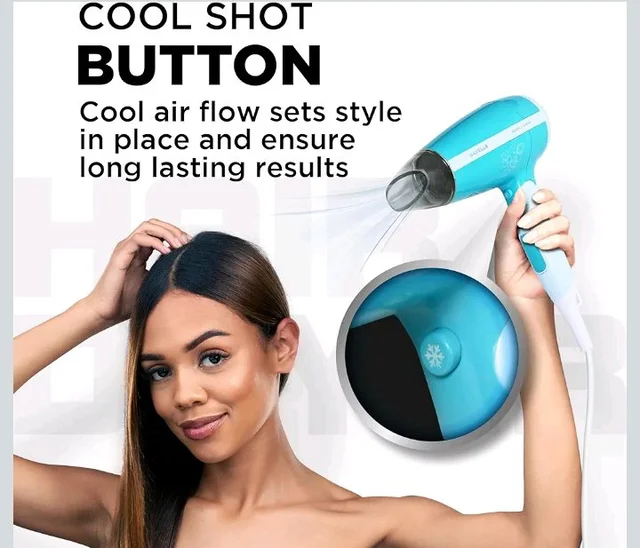 Havells HD3151 1200 W Foldable Hair Dryer; 3 Heat (Hot/Cool/Warm) Settings Including Cool Shot Button; Heat Balance Technology, Turquoise