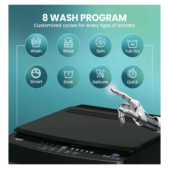 Visit the Haier Store
5.0
5.0 out of 5 stars
(1)
Haier 8 Kg 5 Star Fully Automatic Top Load Washing Machine with Oceanus Wave Drum, Magic Filter, 8 Wash Programs (HWM80-310BK, Black, Stainless Steel Drum, 15 Mins Quick Wash)