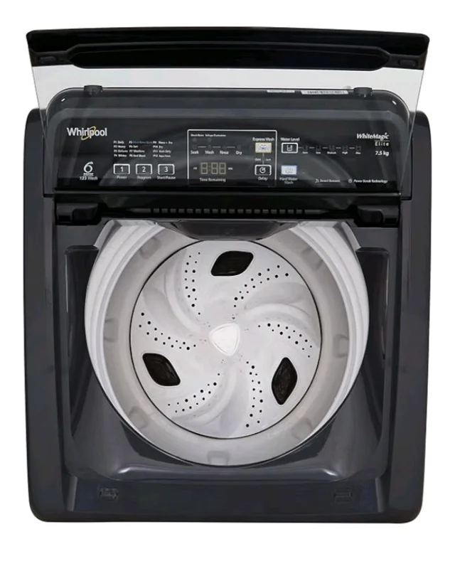 Whirlpool 7.5 Kg 5 Star Fully-Automatic Top Loading Washing Machine (WHITEMAGIC ELITE 7.5, Grey, Hard Water Wash)