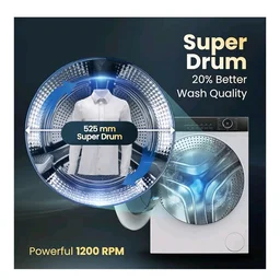 Haier 8 kg 5 Star Powered by AI-DBT with PuriSteam, 525mm Super Drum, Inverter Motor with In-Built Heater Fully Automatic Front Load Washer (HW80-IM12929C | White)
100+ bought in past month