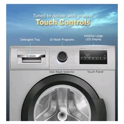 Bosch 7 kg 5 Star Front Load Fully-Automatic Washing Machine, Antibacterial Tech, AI ActiveWater, 15 Wash Programs, 53L Large Drum, SoftCare Paddle, Silver, WAJ24266IN (2026 Model)
100+ bought in past month