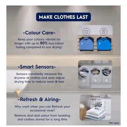 Visit the Electrolux Store
4.1
4.1 out of 5 stars
(43)
Electrolux 8.5Kg Vented Dryer Machine for Clothes, Reverse Tumbling, Smart Sensors, Colour Care, Drying Only - No Washing Function, UltimateCare 300, EDV854J3WB, White