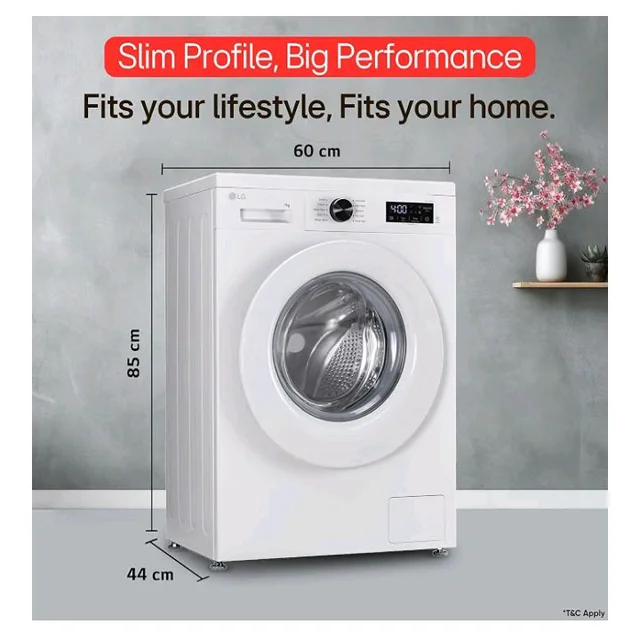 LG Smart Choice, 7 Kg, 5 Star, Steam, Inverter Direct Drive Technology, 6 Motion DD, Fully-Automatic Front Load Washing Machine (FHB1207Z2W, Remove Allergens & Stain, In-Built Heater, Essence White)
