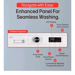 LG Smart Choice, 7 Kg, 5 Star, Steam, Inverter Direct Drive Technology, 6 Motion DD, Fully-Automatic Front Load Washing Machine (FHB1207Z2W, Remove Allergens & Stain, In-Built Heater, Essence White)