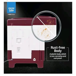 Voltas beko, A Tata Product 6 kg 5 Star Semi-Automatic Top Load Washing Machine With Air Dry (WTT60UNX/OK3R0R0W01, Burgundy, Special Pulsator Technology)