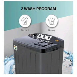 VW Visio World 7.5 kg 5 Star Aqua Spin Semi Automatic Top Load Washing Machine Aqua-Spin0075P (Black)