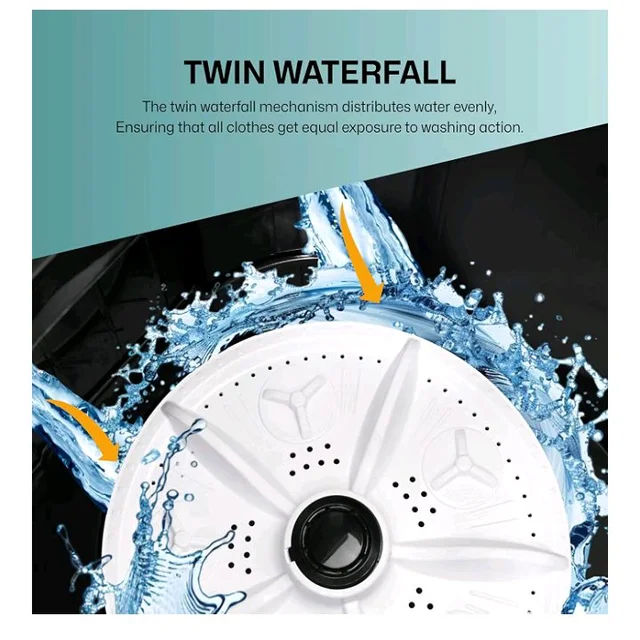 VW Visio World 7.5 kg 5 Star Aqua Spin Semi Automatic Top Load Washing Machine Aqua-Spin0075P (Black)