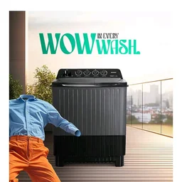 SHARP 7.5 kg, 5 star Rating with E-Spin Pulsator,Semi-Automatic Top Loading Washing Machine, 1300 RPM (ES-SD75NB-TS, Steel Grey, Pure Wave)
Product Images and Videos (AI-Generated Alt Text)