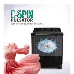 SHARP 7.5 kg, 5 star Rating with E-Spin Pulsator,Semi-Automatic Top Loading Washing Machine, 1300 RPM (ES-SD75NB-TS, Steel Grey, Pure Wave)
Product Images and Videos (AI-Generated Alt Text)