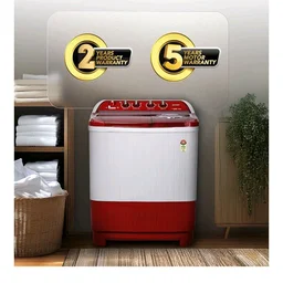 SHARP 8.0 kg, 5 star Semi-Automatic Top Loading Washing Machine with Quadroniq Pulsator, Wave Dry Ring, 1300 RPM (ES-SD80NB-TR, Ruby Red, Pure Wave+)