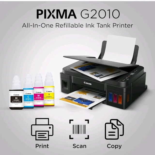 Canon PIXMA MegaTank G2010 All-in-One Ink Tank Colour Printer (Black