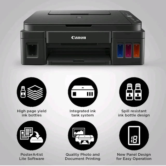 Canon PIXMA MegaTank G2010 All-in-One Ink Tank Colour Printer (Black