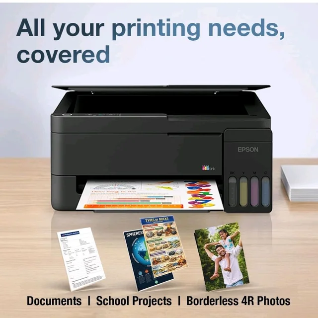 Epson EcoTank L3313 (New Launch) InkTank A4 Colour Printer, Scanner, Copier for Home & Office, 5760x1440dpi Resolution, Low Printing Cost at just 9 Paise per Black Print and 33 Paise per Colour Print