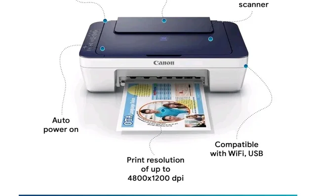 Canon PIXMA E477 All in One Wifi Inkjet Colour Printer with Scanner for Home, upto 400 Black and 180 Colour prints
