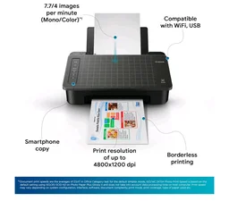Canon PIXMA TS307 Print Only WiFi Inkjet Colour Printer for Home, Upto 100 Black and 100 Colour Prints