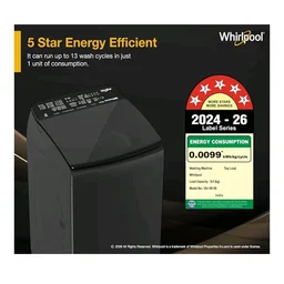 Whirlpool 9 Kg 5 Star MAGIC CLEAN BW PRO Heater Fully Automatic Top Load Washing Machine (MAGIC CLEAN PRO BW H 9 KG Mn GREY 10YMW with In-Built Heater, 2025)