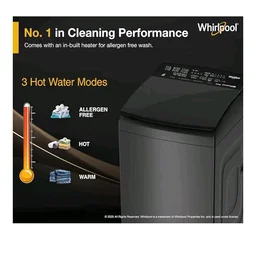 Whirlpool 9 Kg 5 Star MAGIC CLEAN BW PRO Heater Fully Automatic Top Load Washing Machine (MAGIC CLEAN PRO BW H 9 KG Mn GREY 10YMW with In-Built Heater, 2025)