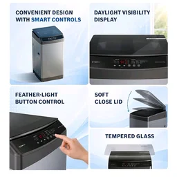 SHARP 7.5 kg, 5 star Rating with E-Spin Pulsator,Semi-Automatic Top Loading Washing Machine, 1300 RPM (ES-SD75NB-TS, Steel Grey, Pure Wave)