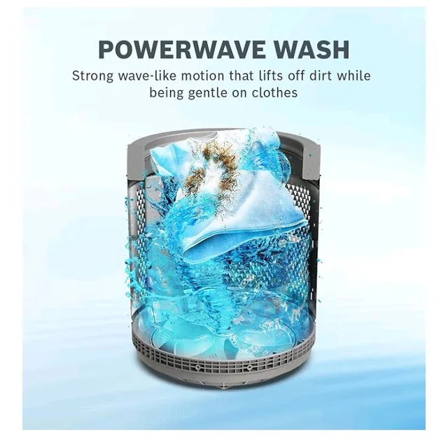 SHARP 7.5 kg, 5 star Rating with E-Spin Pulsator,Semi-Automatic Top Loading Washing Machine, 1300 RPM (ES-SD75NB-TS, Steel Grey, Pure Wave)