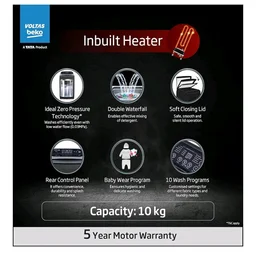 4.0 out of 5 stars
(323)
Voltas Beko, A Tata Product 10 Kg 5 Star Fully-Automatic Top Loading Washing Machine (WTL1006UEAH/OBS3060, Dark Grey, Inbuilt Heater)