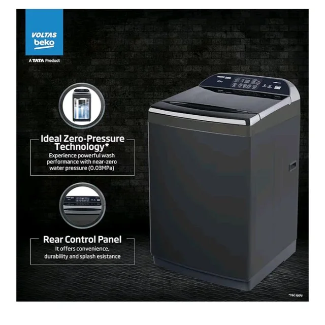 4.0 out of 5 stars
(323)
Voltas Beko, A Tata Product 10 Kg 5 Star Fully-Automatic Top Loading Washing Machine (WTL1006UEAH/OBS3060, Dark Grey, Inbuilt Heater)