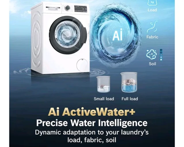 Bosch 9 kg 5 Star Front Load Fully-Automatic Washing Machine, AI ActiveWater, 14 Wash Programs, Removes 99.9% Germs with Steam, No Tangle or Wrinkle, SoftCare Paddle,Zero Vibration, White, WGA14200IN
200+ bought in past month