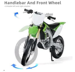 Risopen 1:12 Dirt Bike Toy Motorcycle Model Kawasaki KX450F Green
Motocross style smooth paint finish fits 5-7" figuresGreat gift for boys aged 8 to 14 years