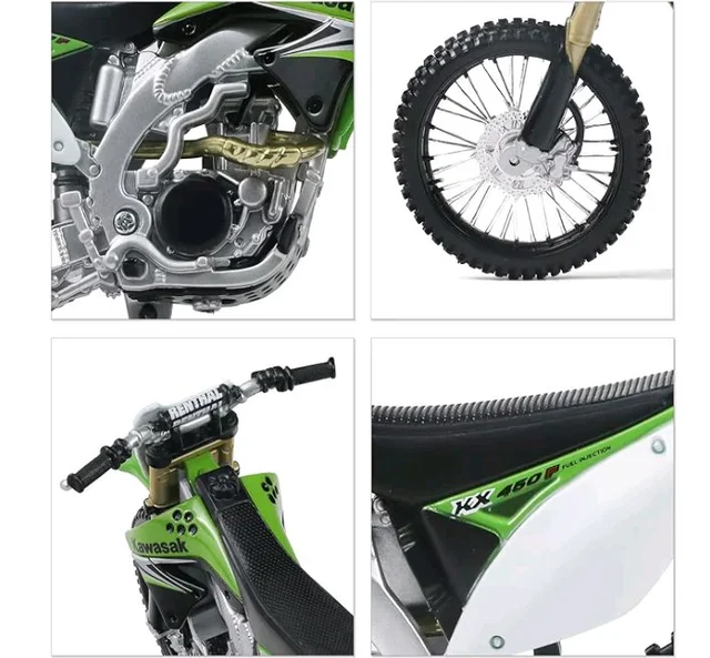 Risopen 1:12 Dirt Bike Toy Motorcycle Model Kawasaki KX450F Green
Motocross style smooth paint finish fits 5-7" figuresGreat gift for boys aged 8 to 14 years