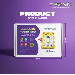 Magnetic Drawing Board for Kids – 80 Bead Pieces | Educational Learning Toy for Toddlers (3+ Years) (Yellow)