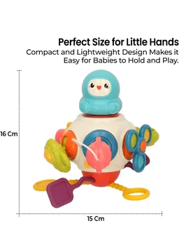 Montessori 8-in-1 Baby Activity Cube Toy for Kids| Sensory Learning & Motor Skill Development Toy | Spinner, Pull String & Rotating Astronaut | Hanging Travel Toy for Babies & Toddlers