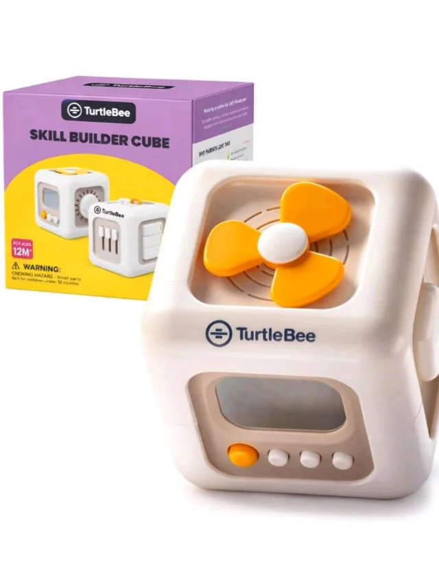 TurtleBee 6-in-1 Montessori Toy | Life Skill Builder Cube | Toys for Kids 1–3 Yrs | Activity Cube | Fine Motor Skills & Early Learning Development | Travel Friendly Toy | B'day Gift for 1,2,3 Yrs Old