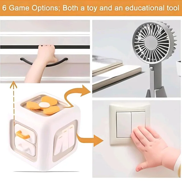 TurtleBee 6-in-1 Montessori Toy | Life Skill Builder Cube | Toys for Kids 1–3 Yrs | Activity Cube | Fine Motor Skills & Early Learning Development | Travel Friendly Toy | B'day Gift for 1,2,3 Yrs Old