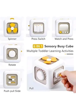 TurtleBee 6-in-1 Montessori Toy | Life Skill Builder Cube | Toys for Kids 1–3 Yrs | Activity Cube | Fine Motor Skills & Early Learning Development | Travel Friendly Toy | B'day Gift for 1,2,3 Yrs Old
