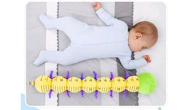 Jinglers Musical Caterpillar Infant Toy for 6 to 12 Months,
Inbuilt Crinkle, Rattle, Squeaker & Height Measurement, Fine Motor Skills Development, Soft Sensory Plush Newborn Gift, 70cm
