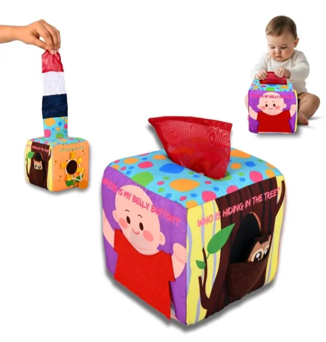 Seraphina Montessori 7 in 1 Activity Cube for Babies | Interactive, Educational & Learning Sensory Toy for Kids | Tissue Box Toy| Fabric Cube with Mirror, Rattle, Squeaker & Textures
100+ bought in past month