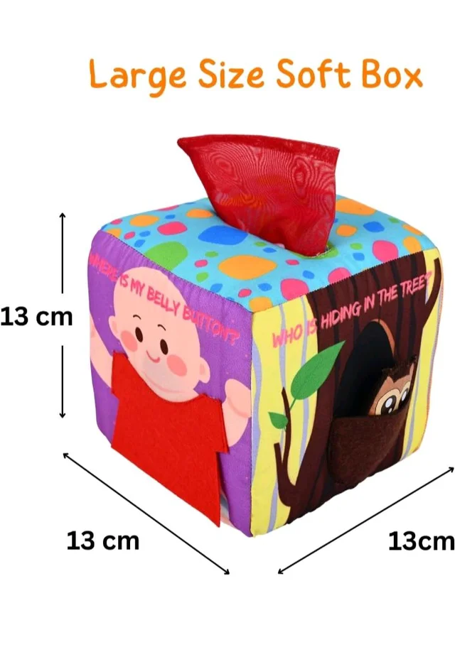 Seraphina Montessori 7 in 1 Activity Cube for Babies | Interactive, Educational & Learning Sensory Toy for Kids | Tissue Box Toy| Fabric Cube with Mirror, Rattle, Squeaker & Textures
100+ bought in past month