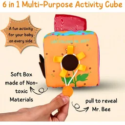 Seraphina Montessori 7 in 1 Activity Cube for Babies | Interactive, Educational & Learning Sensory Toy for Kids | Tissue Box Toy| Fabric Cube with Mirror, Rattle, Squeaker & Textures
100+ bought in past month