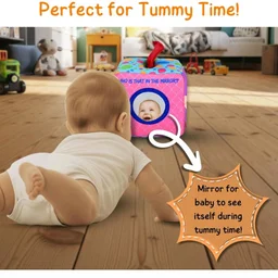 Seraphina Montessori 7 in 1 Activity Cube for Babies | Interactive, Educational & Learning Sensory Toy for Kids | Tissue Box Toy| Fabric Cube with Mirror, Rattle, Squeaker & Textures
100+ bought in past month