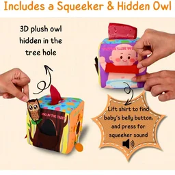 Seraphina Montessori 7 in 1 Activity Cube for Babies | Interactive, Educational & Learning Sensory Toy for Kids | Tissue Box Toy| Fabric Cube with Mirror, Rattle, Squeaker & Textures
100+ bought in past month