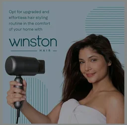 WINSTON Ionic Foldable Hair Dryer - 1400W | Compact, Foldable, and Damage-Free Drying Blow Dryer with Low Noise & Overheat Protection - 1 Year Warranty (Grey)