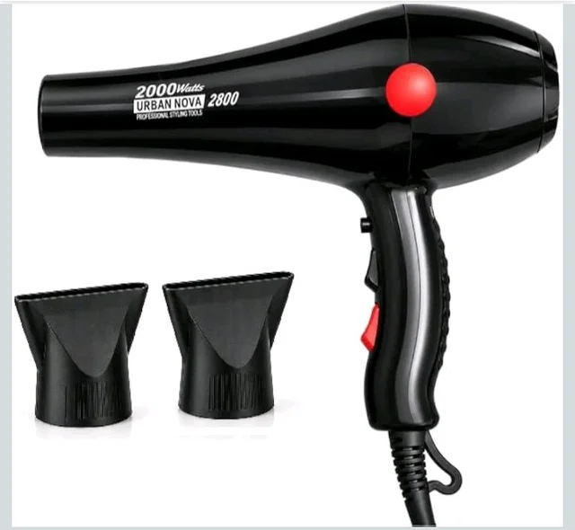 URBANNVOA Professional Hair Dryer for Men & Women | Hot & Cold Air | 2000W | Black