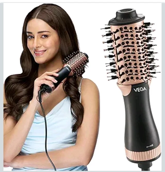 VEGA Litstyle L3 Volumizer Hair Blow Dryer Brush With 3 Heat/2 Speed Settings, 360° Airflow Vent, 3 in 1 Compact Hot Air Brush For Women, Tourmaline Ceramic Coated Barrel, 500 Watts, (VHSD-03)