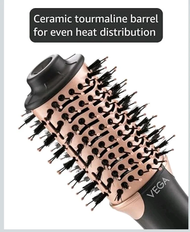 VEGA Litstyle L3 Volumizer Hair Blow Dryer Brush With 3 Heat/2 Speed Settings, 360° Airflow Vent, 3 in 1 Compact Hot Air Brush For Women, Tourmaline Ceramic Coated Barrel, 500 Watts, (VHSD-03)