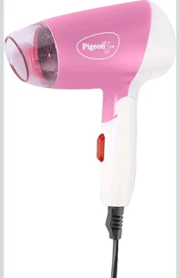 Pigeon Hair Dryer| 1000 Watts| 2 Speed & Temperature (Hot/Cool)| Foldable Handle| For Women and Men| 2 Years Warranty| Pink