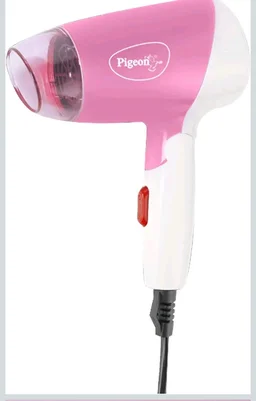 Pigeon Hair Dryer| 1000 Watts| 2 Speed & Temperature (Hot/Cool)| Foldable Handle| For Women and Men| 2 Years Warranty| Pink
