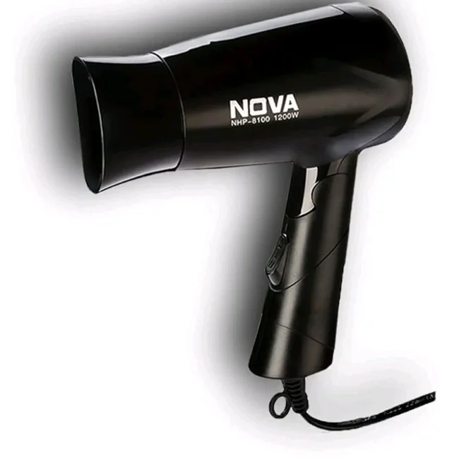 Nova NHP 8100 Silky Shine 1200 W Hot and Cold Foldable Hair Dryer (Black)