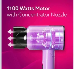 AGARO Premium Hair Dryer with 1400 Watts Motor, 3 Temperature Settings & Cool Shot Button- Black HD-1214