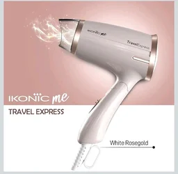 Ikonic Travel Express Foldable Hair Dryer Adustable Two Speed Setting Fast Drying 1400Watt, Compact Design Travel Friendly, All Hair Type, For Men & Women,