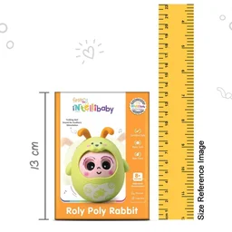 Intellibaby Premium Roly Poly Rabbit Toy for Babies,Push&Shake Tumbler Wobble Doll for Infants,Bell Rattle Sound&Blinking Eyes Rabbit Doll for 8 Months+,Birthday Gift for Toddler,BIS Certified (Green)