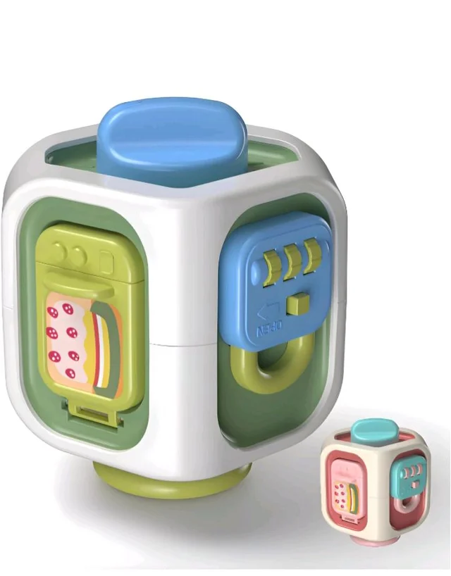 6-in-1 Busy Cube Fidget Toy for Toddlers | Montessori Sensory Activity Toy for Kids | Early Learning & Motor Skill Development Toy | Educational Toy for Boys & Girls (Pack of 1)